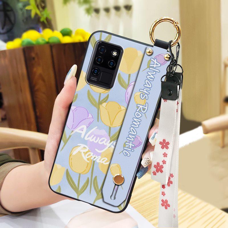 Водонепроницаемый Прочный Чехол для Телефона для Oukitel C21 Наручный Ремешок Наручный Ремешок Ударопрочный Силиконовый Подставка Защитное Кольцо Цветок