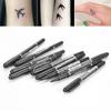 2Pcs/set Waterproof Tattoo Skin Marker Pen Black/Red/Blue Ink Dual-Tip Tattoo Makeup Pen  Graffiti