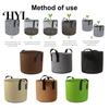 Indoor Plant Container 5 Gallon Grow Bag Non-woven Fabric Planting with Handles Space-saving Holder Breathable Garden Pot for Outdoor Vegetables