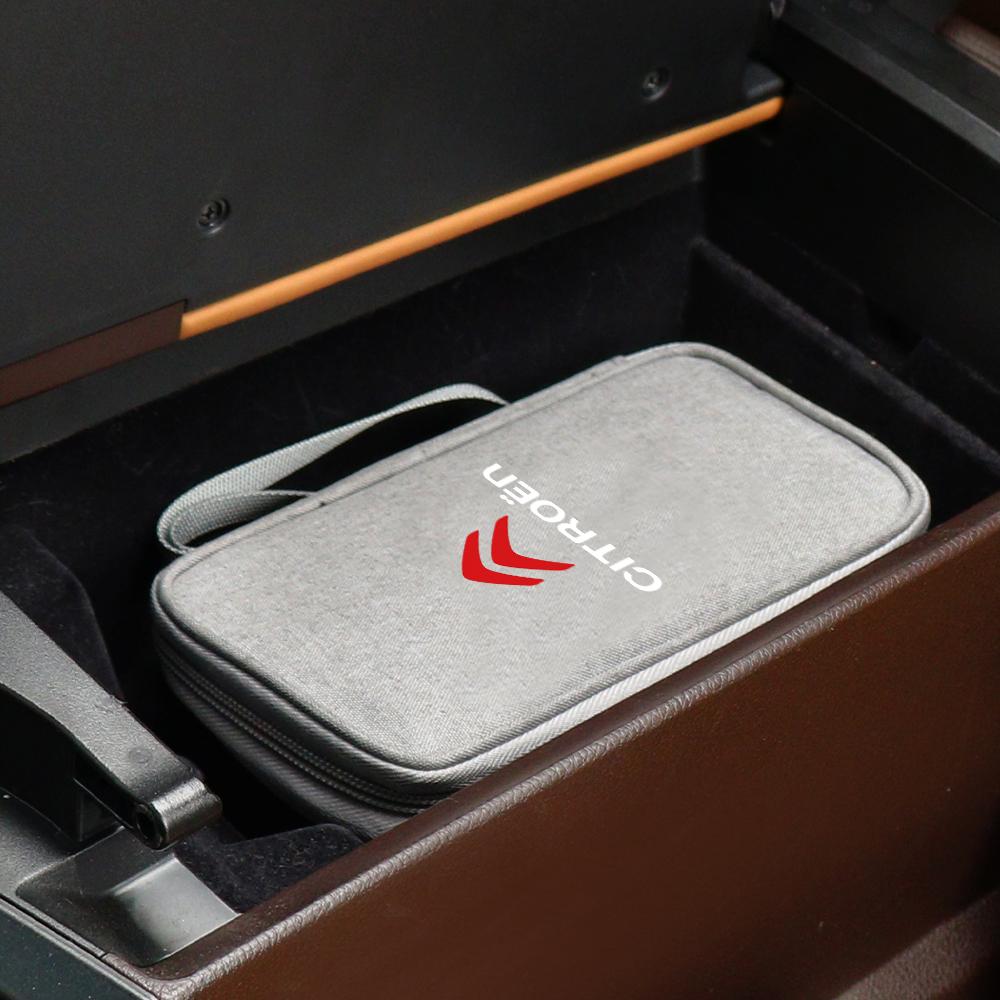 Multi-Function Car Travel Cable Bag Digital Product Storage Bag For Citroen C4 Picasso Xsara C5 Aircross Cactus C1 C2 C3 C6 C8
