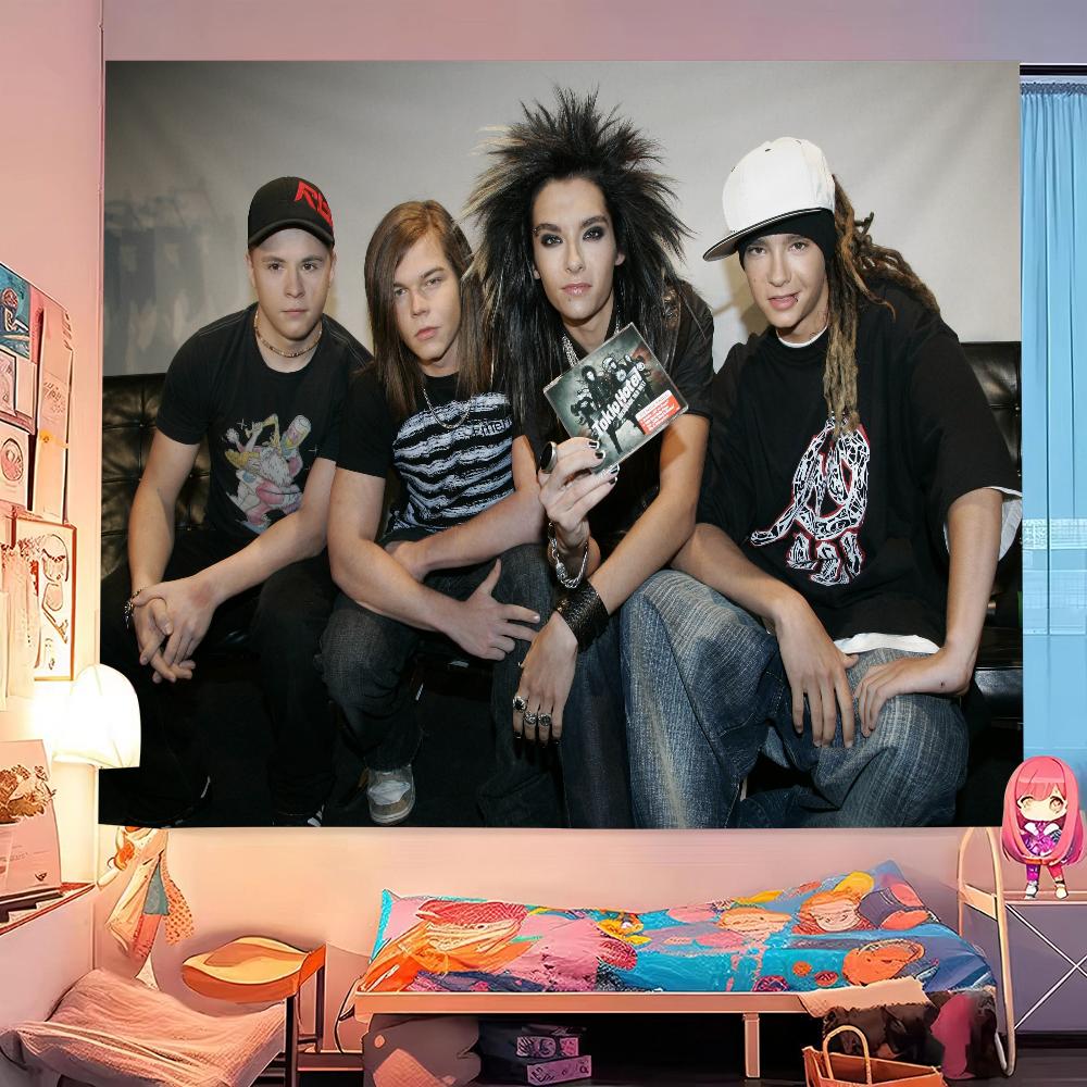 Tokio Hotel Рок-группа Билл Каулитц Сделай сам Настенный гобелен Подвесной Таро Хиппи Настенные ковры Общежитие Домашний декор