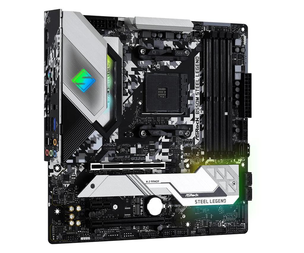 ASRock B550M Steel Legend Micro ATX Motherboard with B550 Chipset for AMD Ryzen 5000 Series Japanese Retailer (Socket AM4) [Official Product]