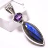 Подвеска из натурального лабрадорита, аметиста из стерлингового серебра 925 пробы 1,38 дюйма a6K87