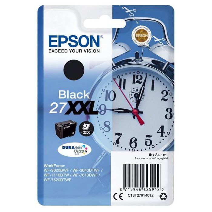 Cartouche d'encre EPSON 27 XXL noir - Tres Haute capacité 34.1ml