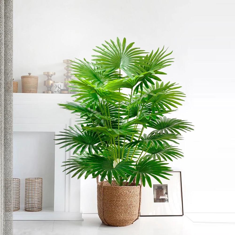 Большое искусственное веерообразное растение с 9-18 листьями, пальмовое искусственное растение, рождественский декор