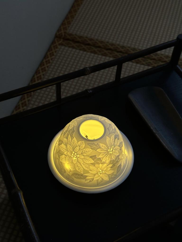 Nordic Light Tea Light Подсвечник Абажур с подносом из костяного фарфора Рождественский праздничный подарок Фарфоровый Tealight купол