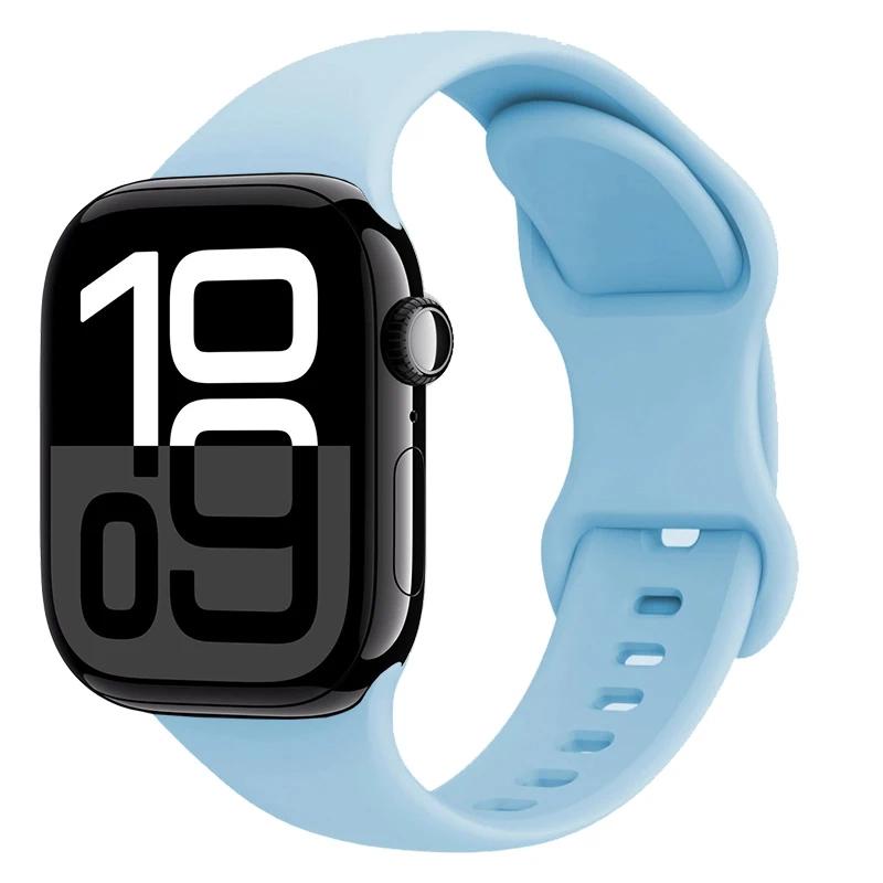 Силиконовый ремешок для Apple Watch Band 45мм 41мм 44мм 40мм 49мм Серия 10 46мм 42мм Браслет для iWatch Ultra 9 8 7 6 5 4 SE2 Ремешок
