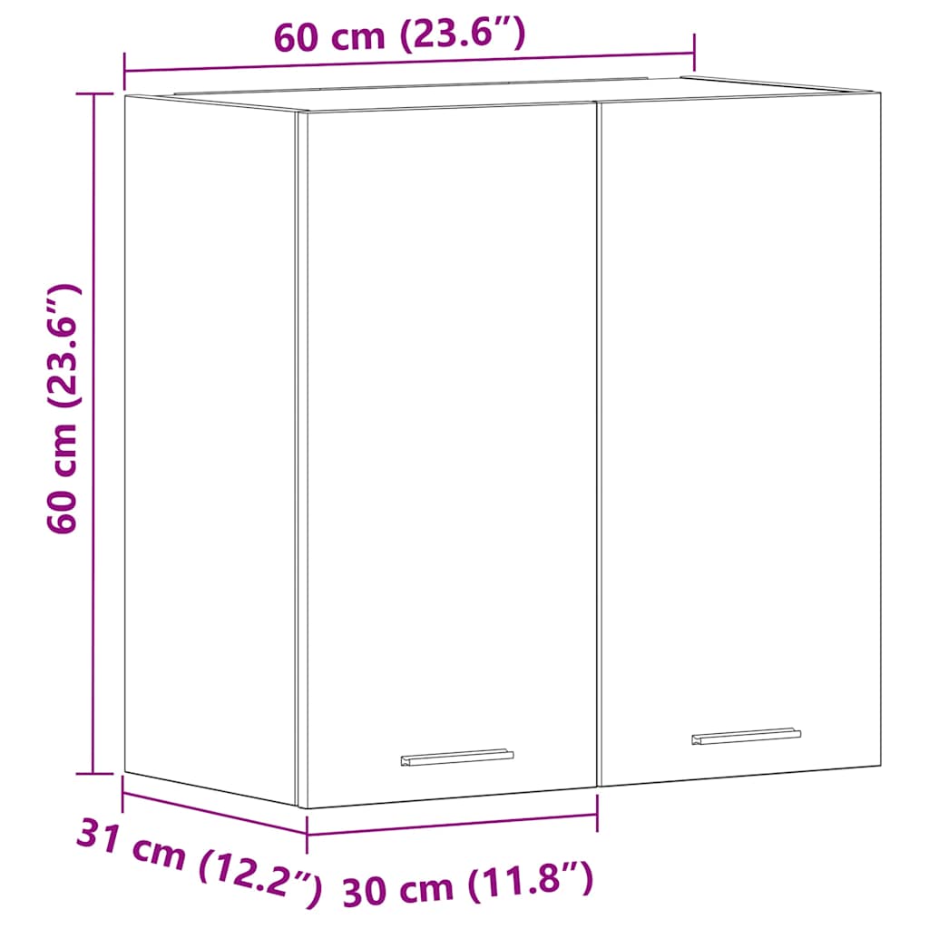 Kitchen Wall Cabinet Lyon Artisan Oak 60 x 31 x 60 cm Particleboard