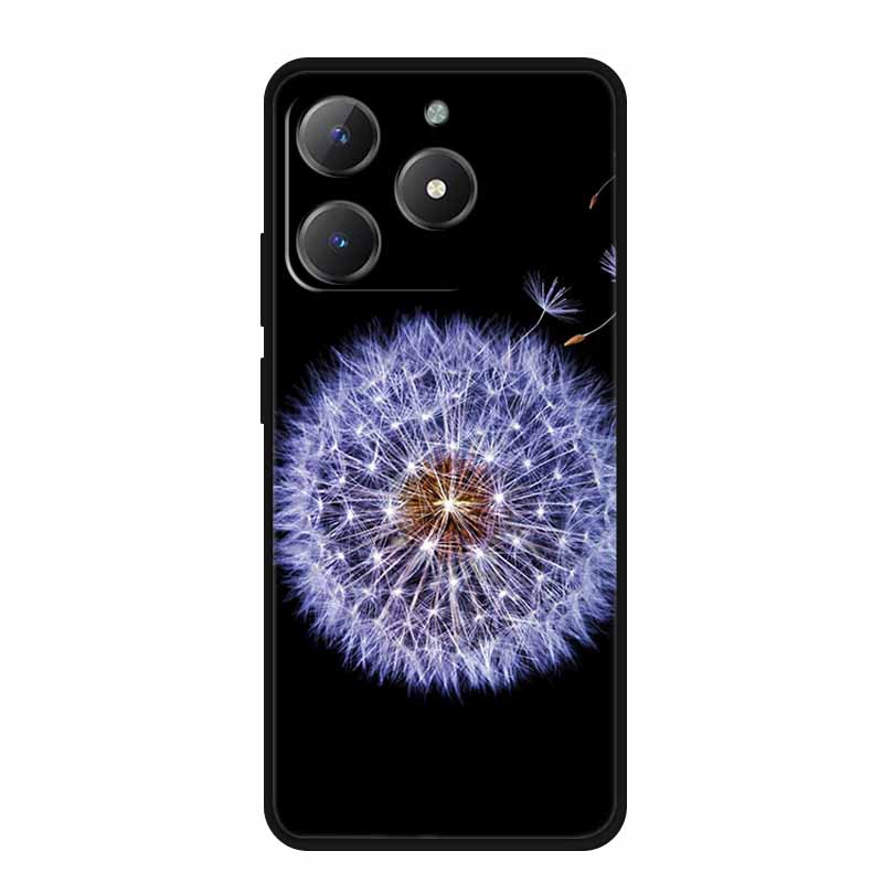Чехол для телефона Realme Narzo N61 N 61 Coque Цветы Черный Силиконовый Мягкая Задняя Крышка Для Realme Note 60 Чехол Note60 Funda Сумки Capa