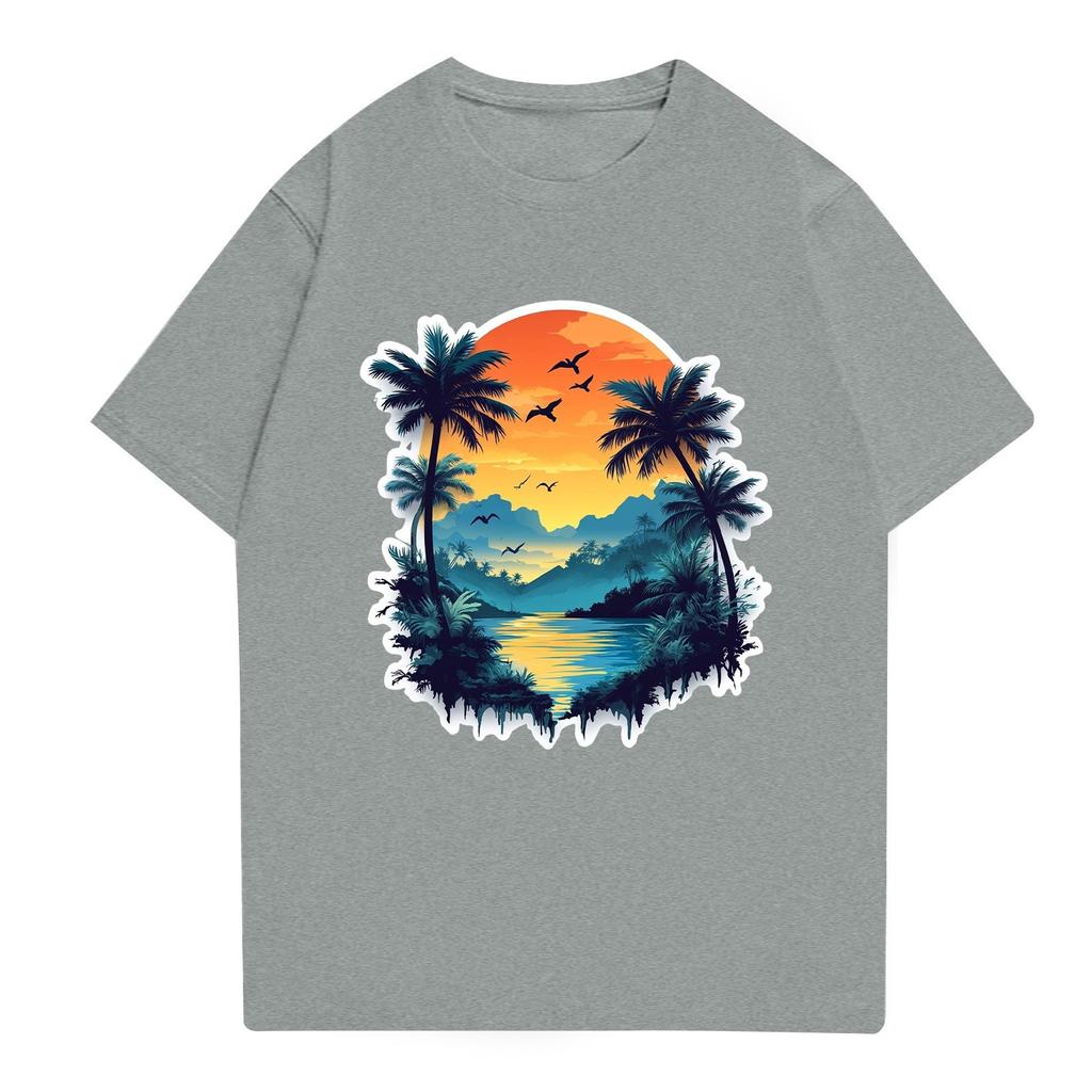 Men's Stand Collar Short Sleeve Shirt Loose Leisure Holiday Shirt Man