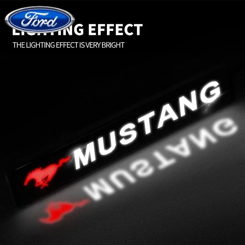 Автомобильная наклейка Ford Автомобиль Передний капот Решетка Радиатора Значок Светодиодный Водонепроницаемый Модифицированный Свет Для Ford Mustang спойлер Shelby GT 350 500 Cobra e F
