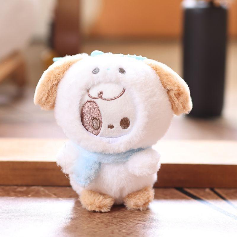 Dog Cat Cute Rabbit Panda With Scarf Plush Toy Pendant Keychain For Bag Decor