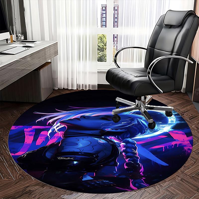 Jinx (League of Legends) Chair mat Round Rug Office carpet, Non slip, Suitable for Living Rooms, Bedrooms Decor 1205538a