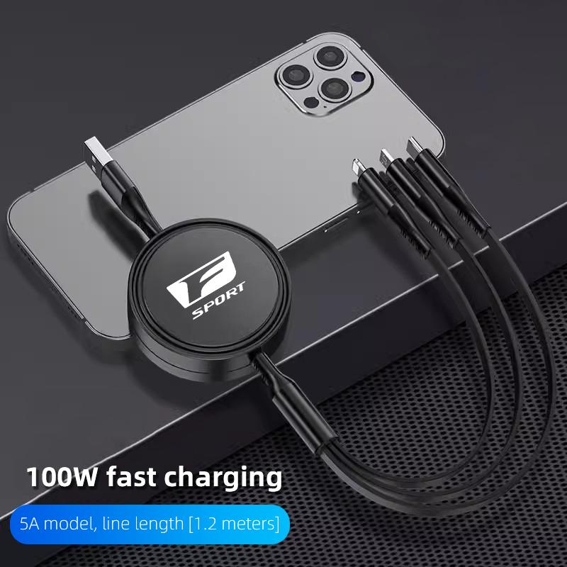 3 In 1 Super Fast Charging Cable Universal with Type C Usb Micro For Lexus F SPORT ES RX NX LS UX LM LX GX LC RZ IS CT GS RC HS