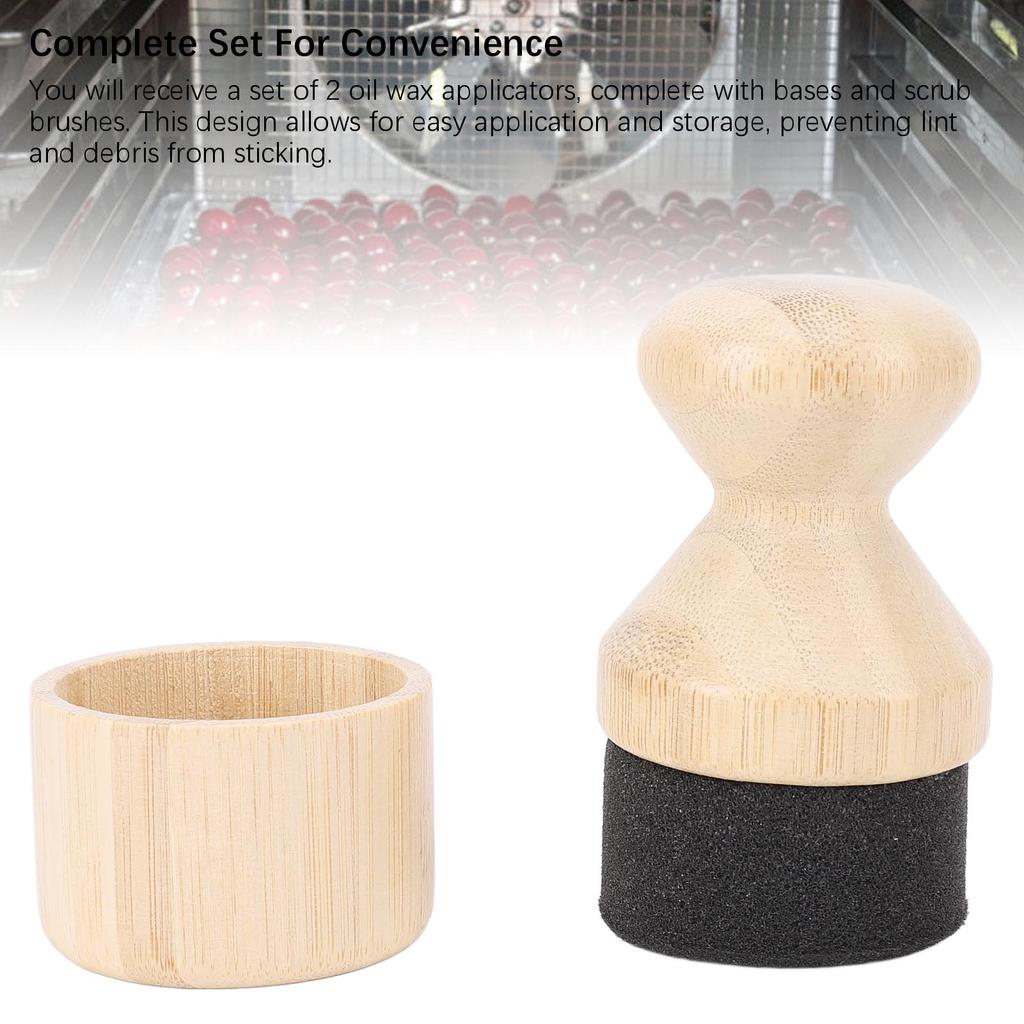 Набор из 2 аппликаторов для масла и воска для разделочных досок, губка из бамбука, аппликатор для масла, набор щеток для мытья деревянных лопаток, ложек и другой утвари