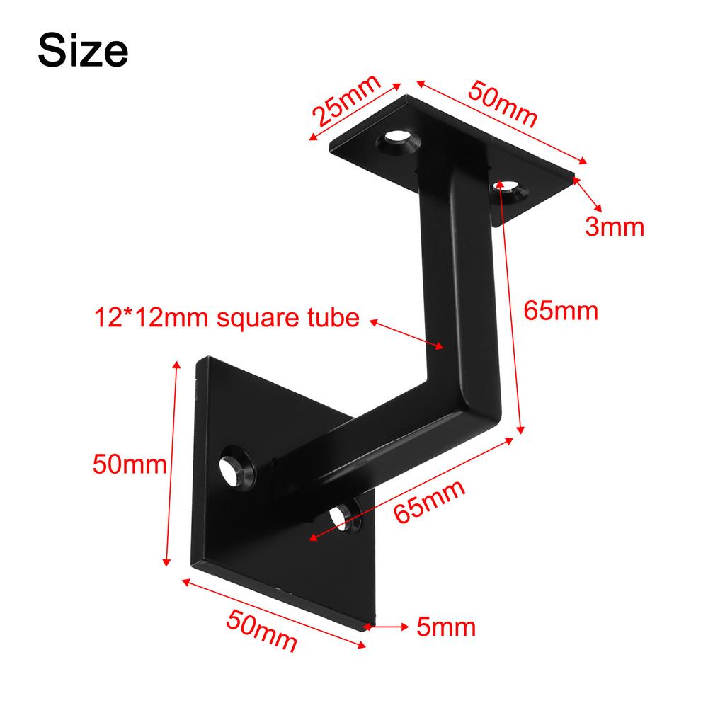 Кронштейны для перил лестницы Черный Кронштейн для перил лестницы из нержавеющей стали Поддержка перил, крепящаяся к стене Фиксированный держатель для поручня