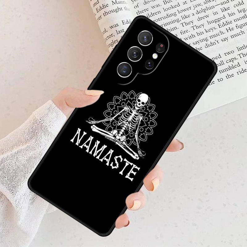 Skeleton Yoga Phone Case For Samsung Galaxy S25 S23 S30 S8 S21 S20 FE S24 S22 Note 10 20 S8 Plus lite Ultra