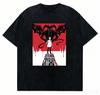 2026 Devilman Crybaby Акира и Рё Винтажная стираная свободная футболка с принтом, короткий рукав, 100% хлопок, унисекс, футболка для фанатов