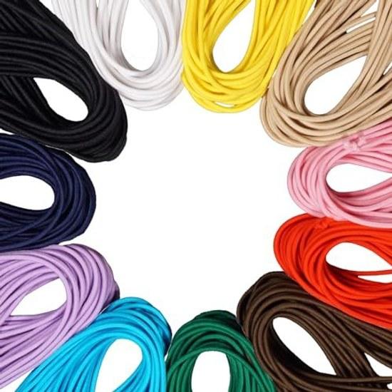 Kintempo Woolly Round Rubber Hair Tie 10m Craft Materials Chouchou Adult Kids Stylish Cute Made Japan (Black 3mm Diameter)