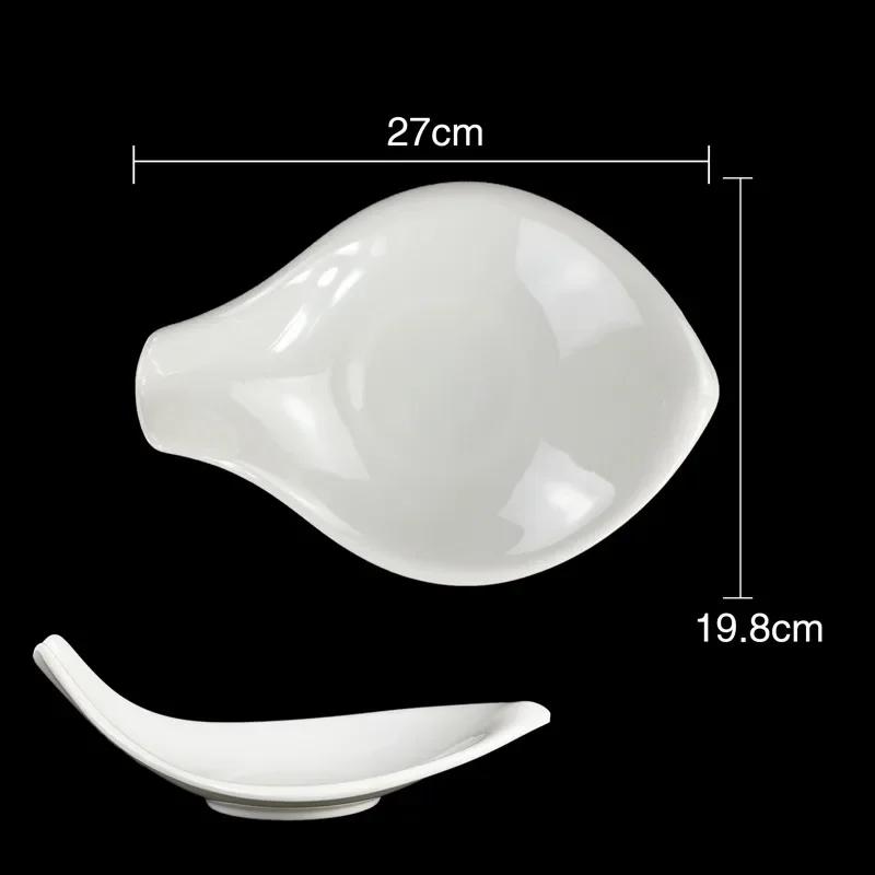 Чисто-белая пластиковая нестандартная тарелка, поднос для коммерции, тарелки для пикника и барбекю, десертные закуски, фруктовые блюда, кухонная утварь