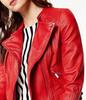 New Stylish Women's Genuine Lambskin Leather Classic HOT Red Jacket Biker Jacket