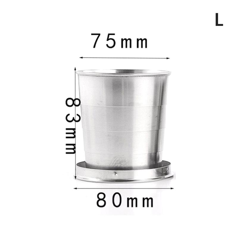 Stainless Steel Folding Cup With Keychain Portable Retractable Telescopic Cups