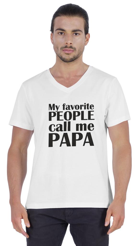 Inkmeso Мужская футболка Мои любимые люди называют меня папой Футболка с надписью «Письмо» в подарок папе Футболка для гордого папы и