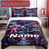3pcs Duvet Cover Set (1*Duvet Cover + 2*Pillowcase, Without Core), Custom Name Poppy Playtime Pattern Bedding Set, Home Bedroom Decor Gift