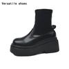 Platform Flats Women Ankle Boots Fashion Elegant Back Zippers Shoes Autumn Winter Women's Morder Short Booties