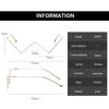 Decoration Metal Gold Fake Glasses Glasses Frame Triangle Glasses Frame Rhinestones Glasses Frame