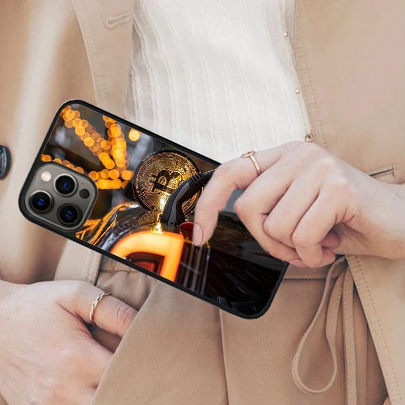 Чехол для телефона с магнитом и рисунком «Астронавт Биткоина» Для APPLE iPhone 17 Air 16 14 13 12 Pro Max 15 Plus Беспроводная зарядка MagSafe Обложка