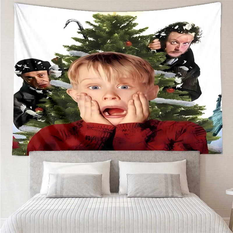 Home Alone Tapestry for Bedroom Aesthetic Classroom Tapestries Wall Hanging for Living Room Dorm Office,Ideal Creative Gift