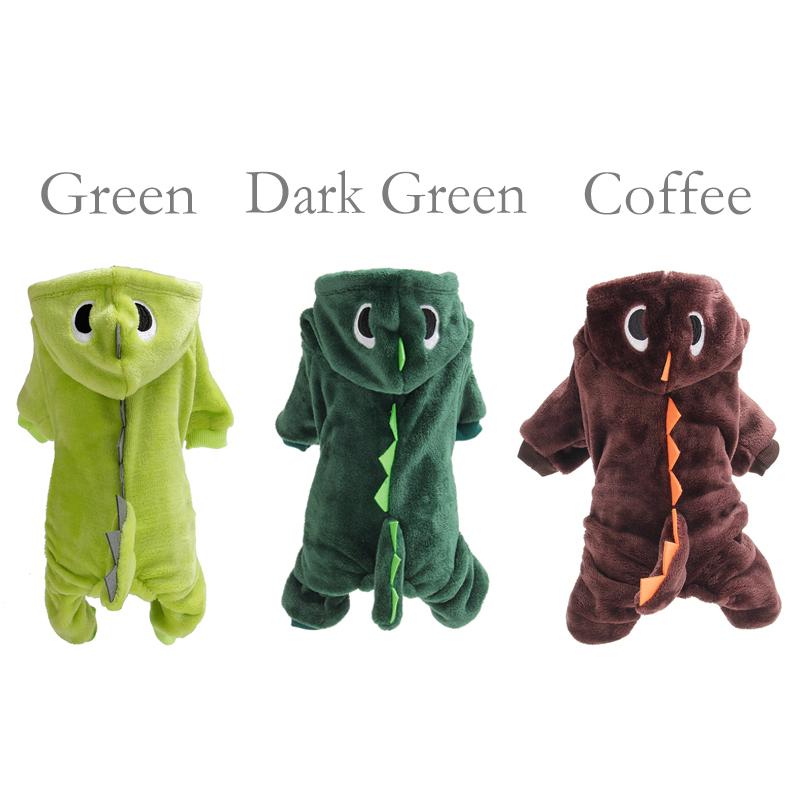 1PC Puppy Dinosaur Pet Clothes Plush Clothes Warm And Comfortable Funny Winter Kitten XS-XL