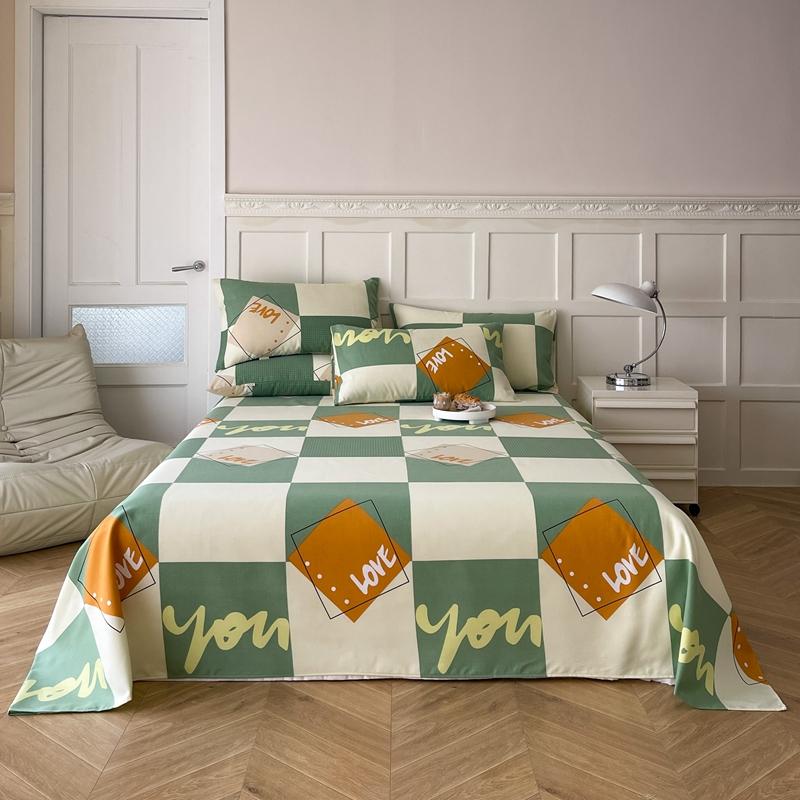 " Cotton Thickened Bed Sheet Plant Flowers Printed Single Double Top King Sheets Pure Cotton Single Size Kids Bed Linen "