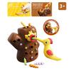 Магнитная игрушка-кормушка для дятла, включает 1 пенек, 1 птицу и 8 аксессуаров-гусениц (Цвета гусеницы случайны), Игрушка для раннего развития