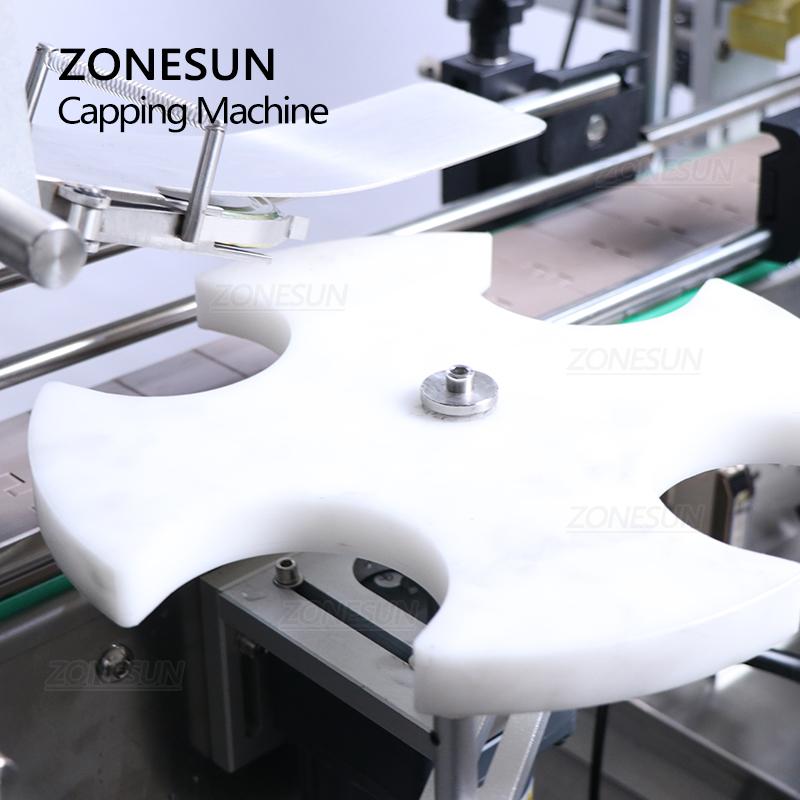 ZONESUN ZS-XG440D Auto Glass Jar Capping Machine Twist Off Lug Cap Screw Sealer Honey Sauce Jam Bottle Lid Tightening Packaging