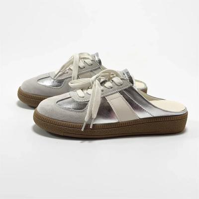 Модная женская обувь спортивная с круглым носком на плоской подошве женская обувь повседневные кроссовки платформа летние шлепанцы слипоны криперы баотоу