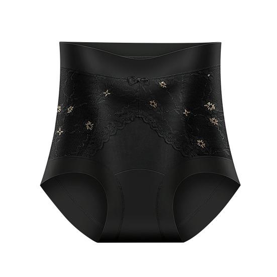 Женское Нижнее Белье с Высокой Талией Женские Сексуальные Кружевные Ледяные Шелковые Трусы Полное Покрытие Дышащие Мягкие Эластичные Слипы