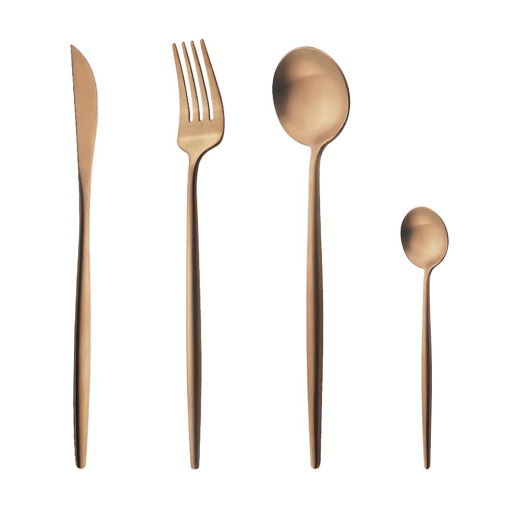 Матовый серебряный набор столовой посуды из нержавеющей стали 18/10, набор столовых приборов с круглой ручкой, вилка, нож, ложка, набор столовых приборов, набор кухонного серебра