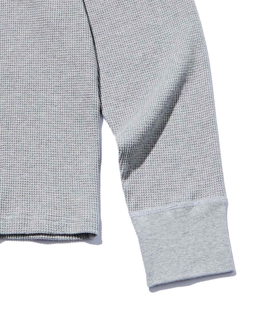 DISCUS ATHLETIC Waffle Henley с длинным рукавом и логотипом Usafa, меланжево-серый