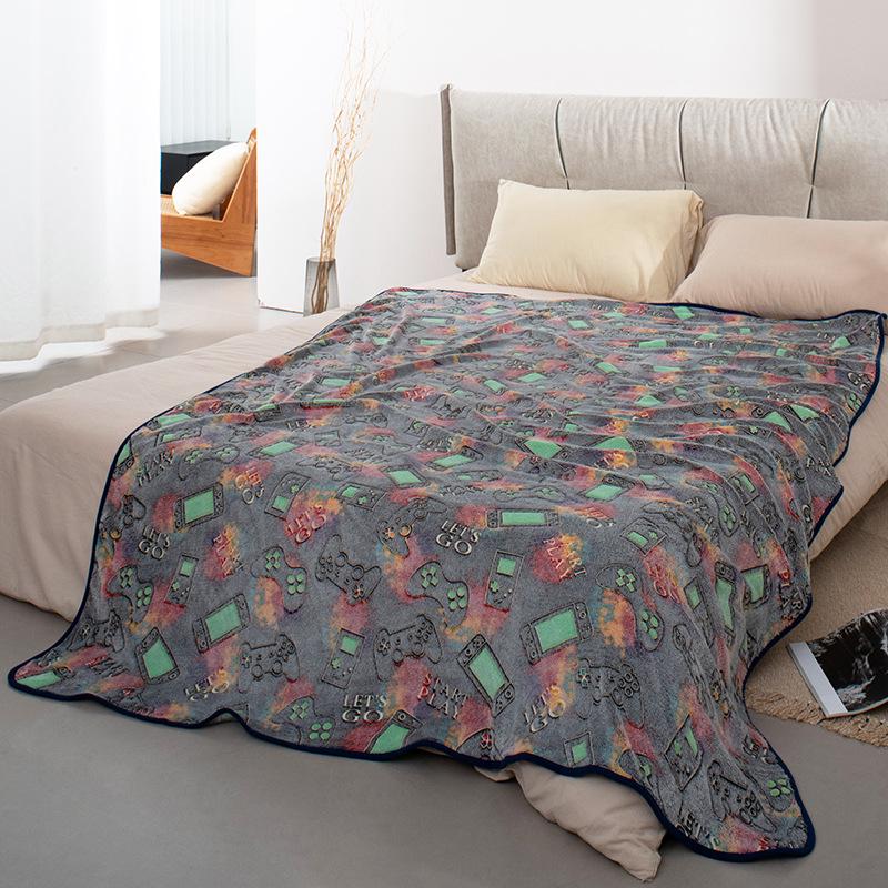 Luminous Double-Sided Flannel Unicorn Blanket for Kids