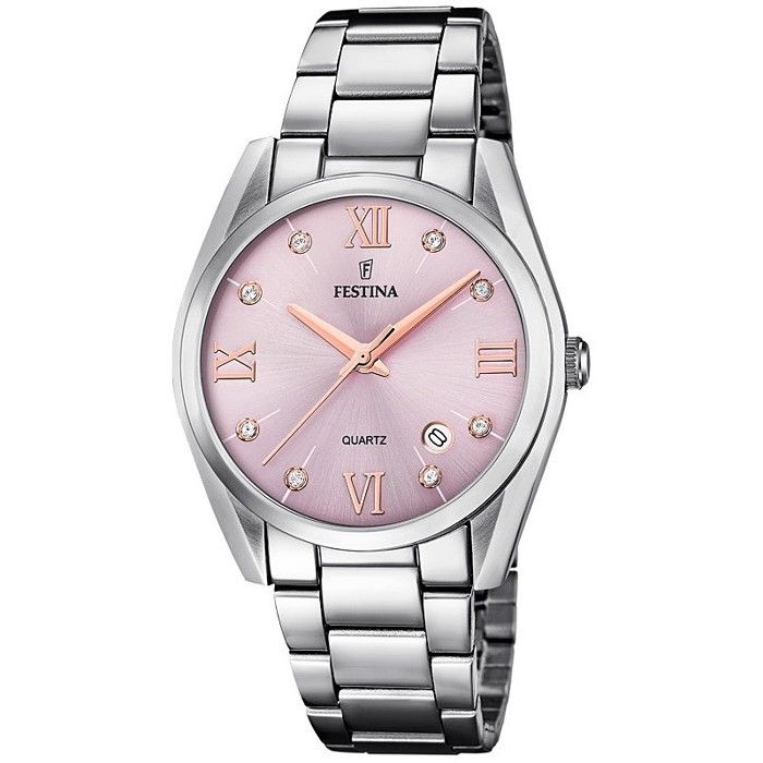 Montre - Festina - F16790-D - Quartz - Analogique - Femme - Argenté/Rouge