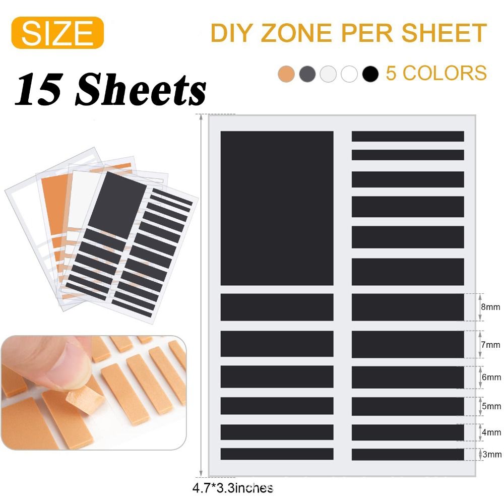 15 Sheets 0.7mm Thickness Ring Size Adjuster Invisible EVA Foam Ring Size Reducer Silicone 3-10mm Width Reducer Pads