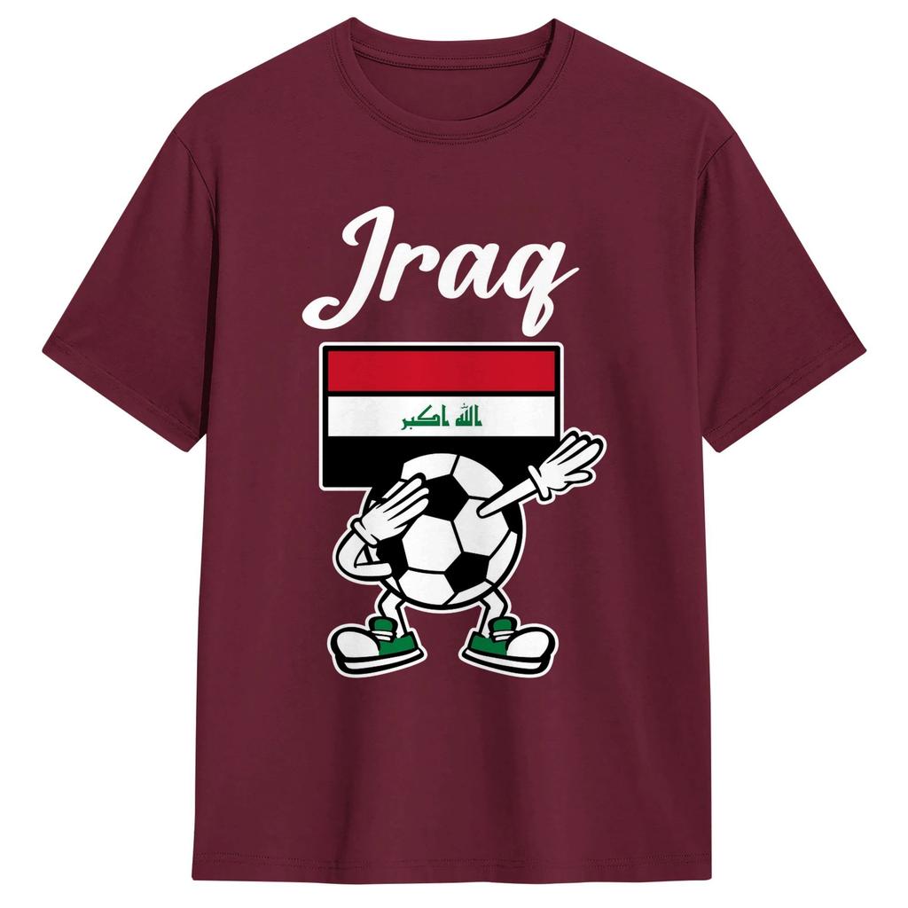 Harajuku TShirt Summer Iraq Flag Iraqi Soccer Fashion TShirts Pure Cotton Tshirt for Unisexs Aesthetic Short Sleeve Top Tees