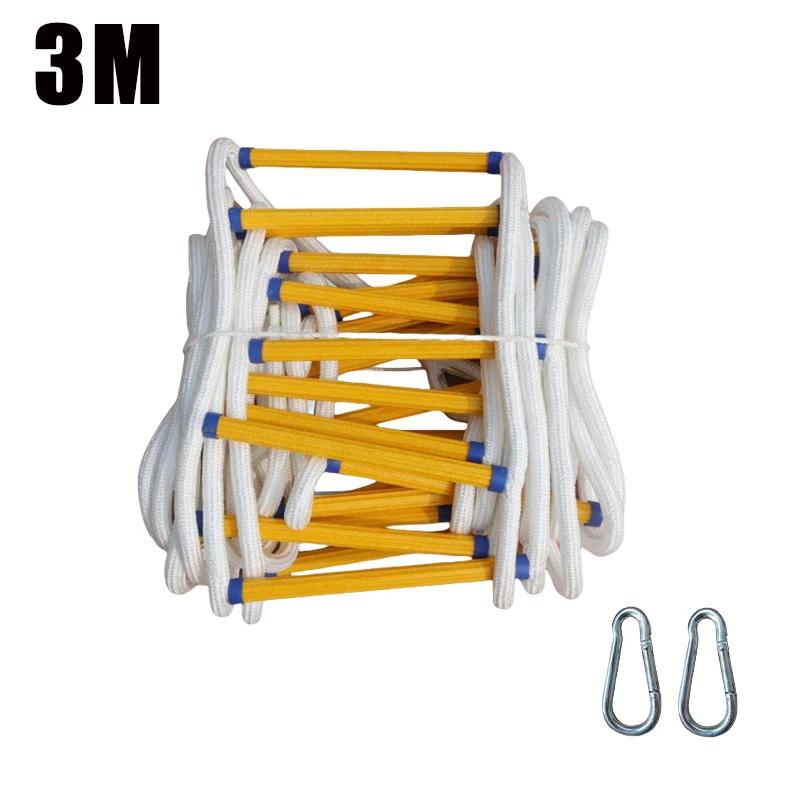 Высокопрочная нейлоновая веревочная лестница, портативная аварийно-спасательная пожарная лестница для обеспечения безопасности, пожарная лестница