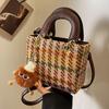Осенне-зимняя маленькая шерстяная нишевая сумка, простая и универсальная сумка через плечо на одно плечо, клетчатая сумка принцессы Дианы в стиле ретро