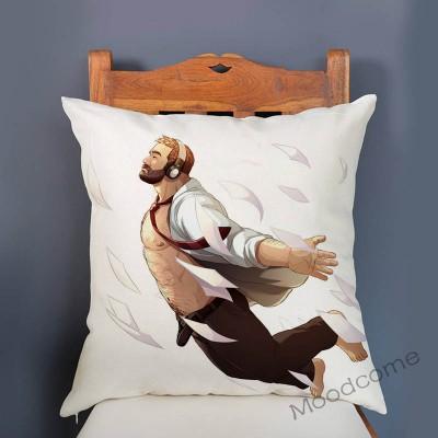 Cozy Sexy Boyfriend Cartoon Velvet Throw Pillow Cover Hairy Jock Muscle Man Love Gay Homosexual Art Sexy Boy Sofa Cushion Cover