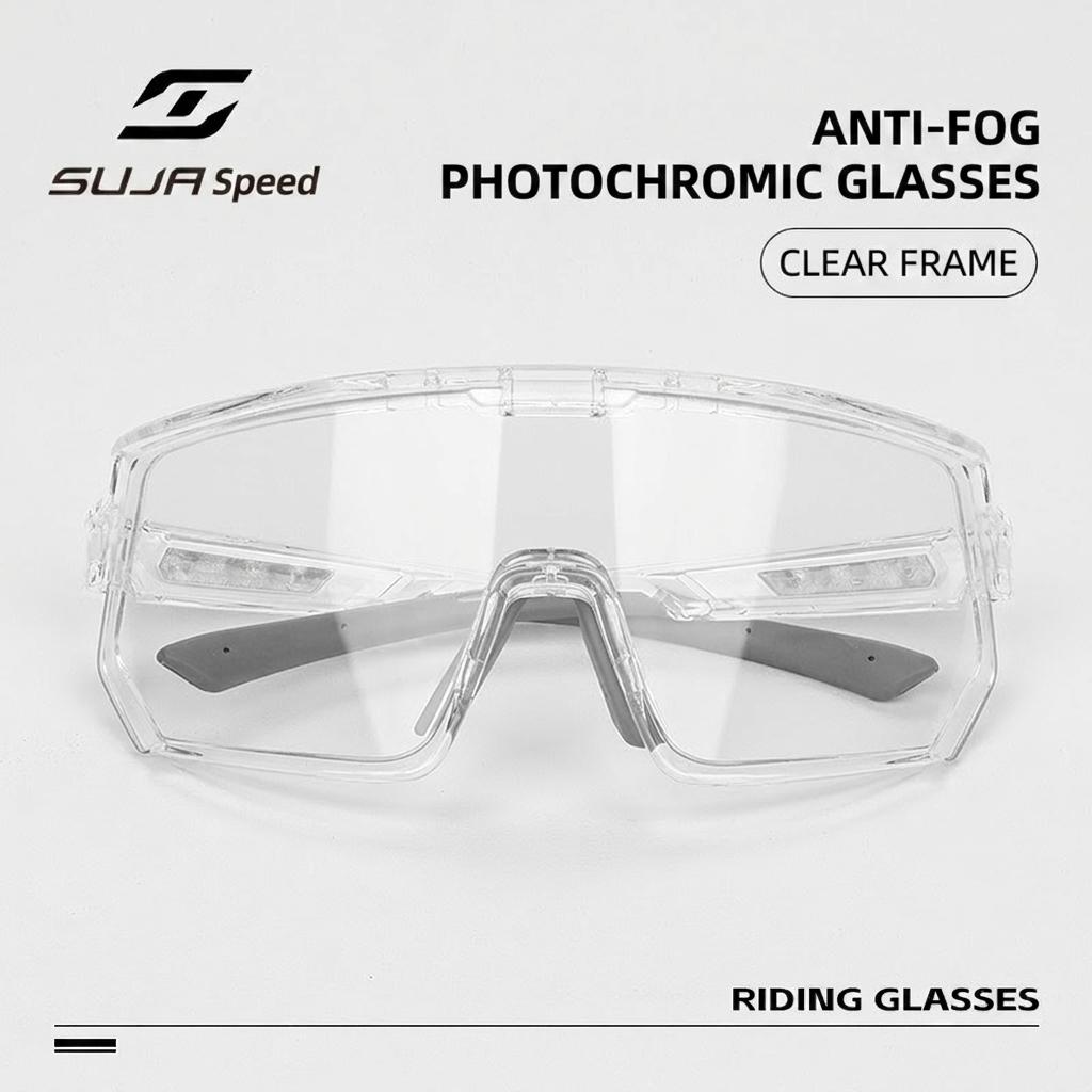 Anti-Fog Full Framework TR90 Cycling Glasses Outdoor Sports Running Unisex Photochromic Goggles Windproof & Sand proof UV