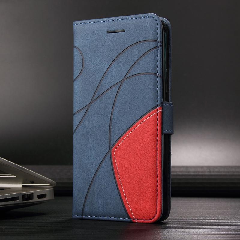 Skin Feel PU Leather Wallet Phone Case with 3 Card Slots Photo Frame for iPhone Samsung Xiaomi OPPO Line Art Design Full-body Cover