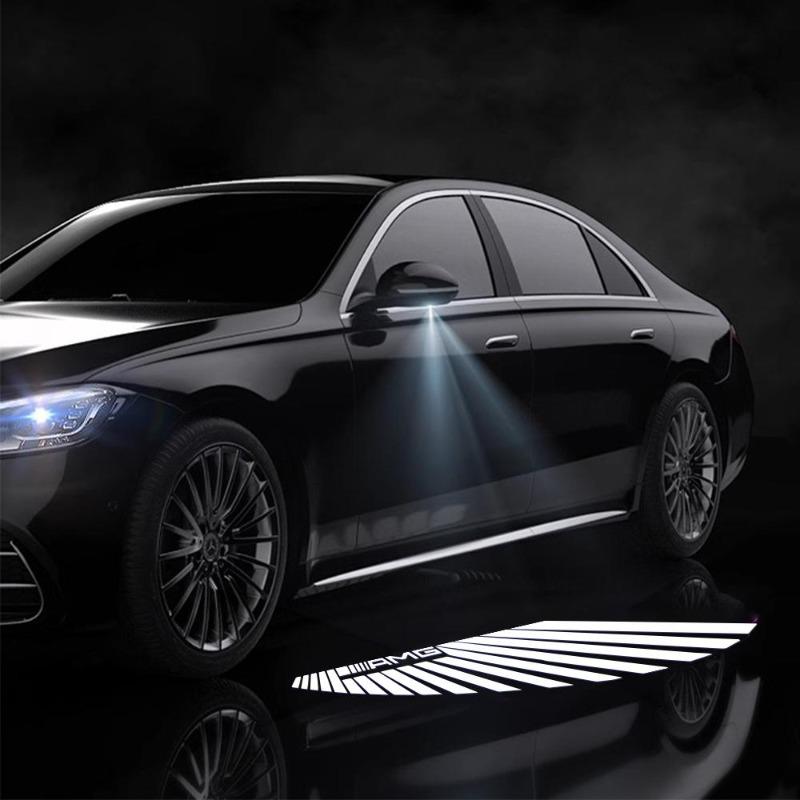 2 шт. Светодиодные HD Автомобильные Ангельские Крылья Приветственные Лампы Зеркало Заднего Вида Коврик Свет Для Mercedes Benz AMG Авто Атмосферный Свет Аксессуар